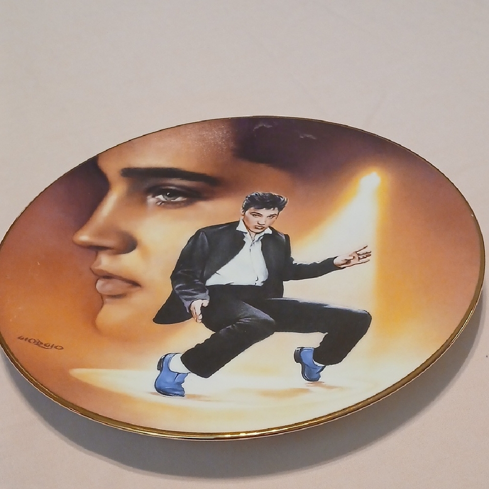 Elvis Presley Decorative Plate. "Blue Suede Shoes"